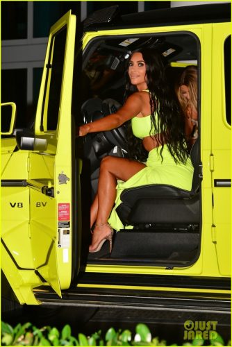 Kim Kardashian in neon yellow